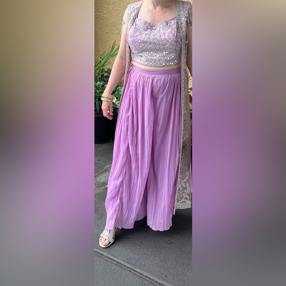Beautiful  Indian Wedding or Sangeet Three Piece Outfit